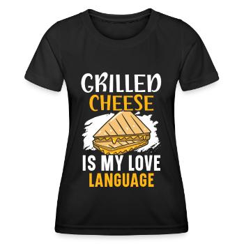 Le fromage grillé est ma langue d’amour Foodie Che - T-shirt sport Femme - noir - Devant - AI Model Female 172 light (172cm)