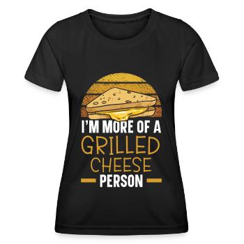 Ich bin eher ein Grillkäse-Typ Grillkäse - Frauen Funktions-T-Shirt - Schwarz - Vorne - AI Model Female 172 light (172cm)