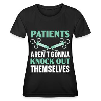 Die Patienten werden sich nicht selbst betäuben - Frauen Funktions-T-Shirt - Schwarz - Vorne - AI Model Female 172 light (172cm)