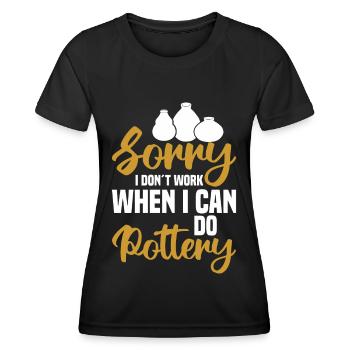 Töpfern Töpfer Töpferei Pottery - Frauen Funktions-T-Shirt - Schwarz - Vorne - AI Model Female 172 light (172cm)