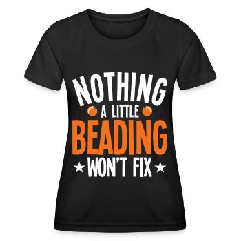 Perle Perle Broderie Bijoutier Fabricant de bijoux - T-shirt sport Femme - noir - Devant - AI Model Female 172 light (172cm)