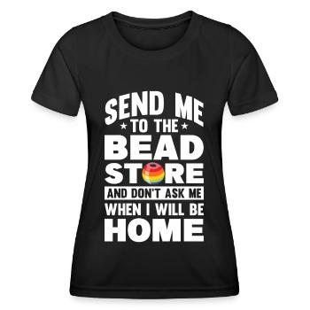 Perle Perle Broderie Bijoutier Fabricant de bijoux - T-shirt sport Femme - noir - Devant - AI Model Female 172 light (172cm)