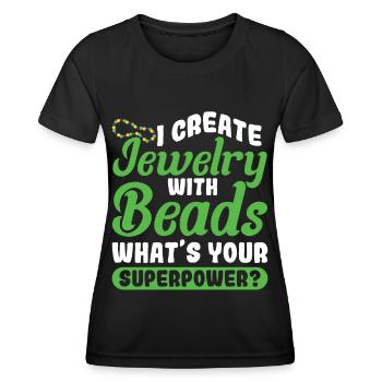 Perle Perle Broderie Bijoutier Fabricant de bijoux - T-shirt sport Femme - noir - Devant - AI Model Female 172 light (172cm)