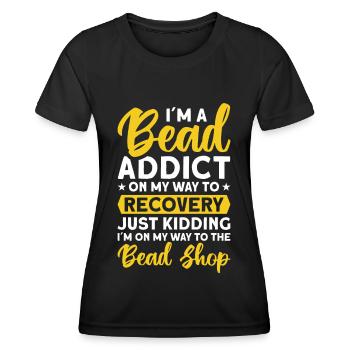 Perle Perle Broderie Bijoutier Fabricant de bijoux - T-shirt sport Femme - noir - Devant - AI Model Female 172 light (172cm)