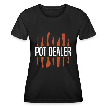Poterie Argile Cours de poterie Poterie Poterie - T-shirt sport Femme - noir - Devant - AI Model Female 172 light (172cm)