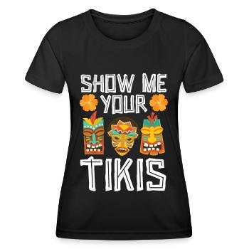 Montrez-moi votre Tikis Hawaiian Luau Party Tiki - T-shirt sport Femme - noir - Devant - AI Model Female 172 light (172cm)