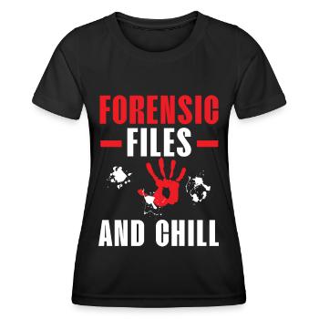 Dossiers médico-légaux et sciences judiciaires - T-shirt sport Femme - noir - Devant - AI Model Female 172 light (172cm)