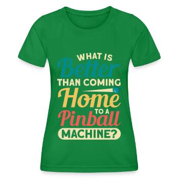Flipper Retro Pinball Flipperautomat Bumper - T-shirt sport Femme - vert - Devant - AI Model Female 172 dark (172cm)