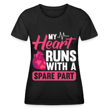 Transplantation cardiaque Chirurgie cardiaque Chirurgie cardiaque Chirurgie cardiaque Bypass - T-shirt sport Femme - noir - Devant - AI Model Female 172 light (172cm)