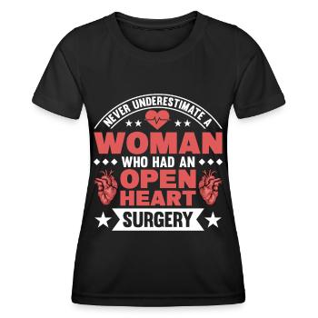 Transplantation cardiaque Chirurgie cardiaque Chirurgie cardiaque Chirurgie cardiaque Bypass - T-shirt sport Femme - noir - Devant - AI Model Female 172 light (172cm)