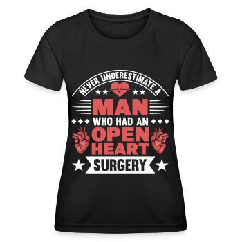 Transplantation cardiaque Chirurgie cardiaque Chirurgie cardiaque Chirurgie cardiaque Bypass - T-shirt sport Femme - noir - Devant - AI Model Female 172 light (172cm)