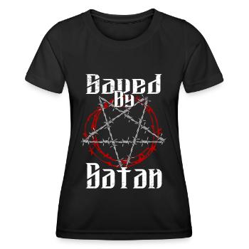 Satan Belzébuth Diable Gothique Pentagramme Mystique - T-shirt sport Femme - noir - Devant - AI Model Female 172 light (172cm)