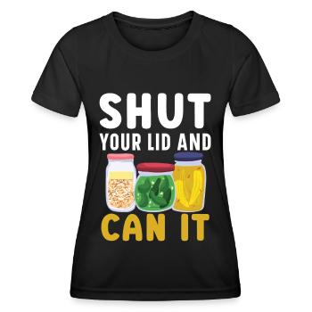 Fermez le couvercle et mettez-le dans la boîte de conserve Konser - T-shirt sport Femme - noir - Devant - AI Model Female 172 light (172cm)