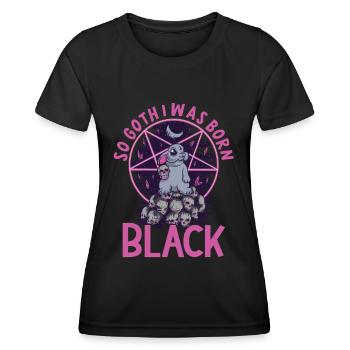 Satan Belzébuth Diable Gothique Pentagramme Mystique - T-shirt sport Femme - noir - Devant - AI Model Female 172 light (172cm)