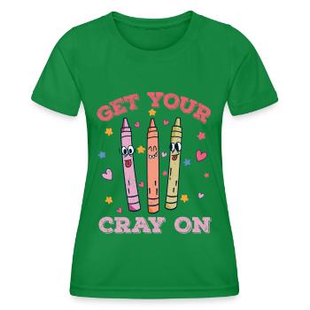 Enseignante au primaire Éducatrice de maternelle - T-shirt sport Femme - vert - Devant - AI Model Female 172 dark (172cm)