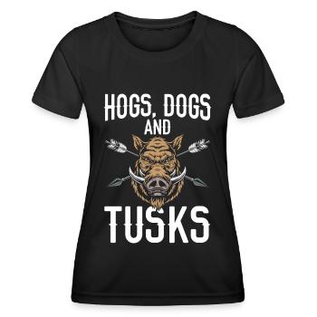 Pigs, dogs and tusks, wild boar, wild boar - Women's Functional T-Shirt - black - Front - AI Model Female 172 light (172cm)