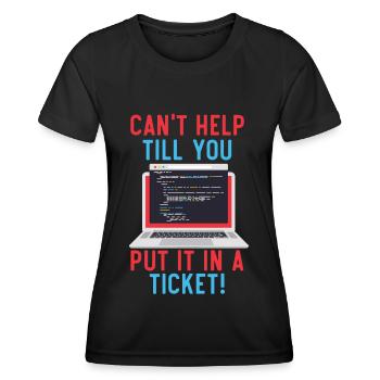 I.T. Ich bin nur wegen des Cache hier - Frauen Funktions-T-Shirt - Schwarz - Vorne - AI Model Female 172 light (172cm)