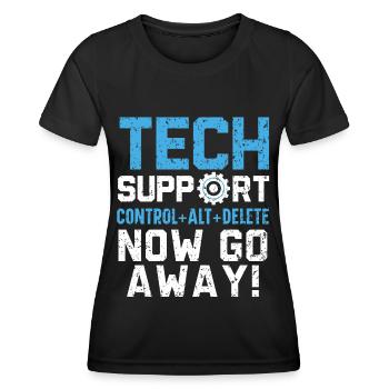 Tech Support Was haben Sie jetzt kaputt gemacht? - Frauen Funktions-T-Shirt - Schwarz - Vorne - AI Model Female 172 light (172cm)
