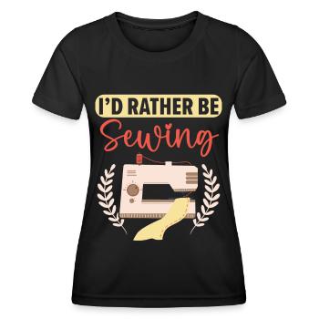 Je préfère coudre, coudre, crocheter, coudre - T-shirt sport Femme - noir - Devant - AI Model Female 172 light (172cm)