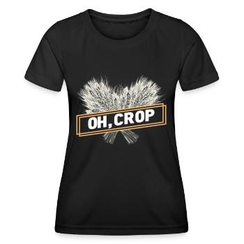 Agriculteur Céréaliculteur Ferme Pays des oeufs - T-shirt sport Femme - noir - Devant - AI Model Female 172 light (172cm)