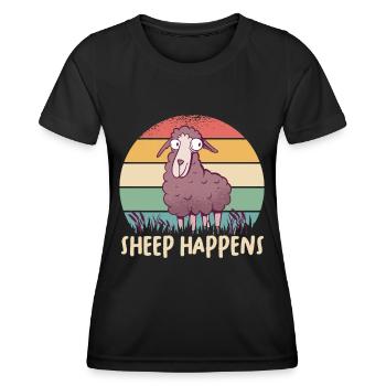 Agriculteur Éleveur Agneau Fermier Pays Oeuf Mouton - T-shirt sport Femme - noir - Devant - AI Model Female 172 light (172cm)