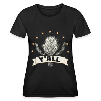 Agriculteur Céréaliculteur Ferme Pays des oeufs - T-shirt sport Femme - noir - Devant - AI Model Female 172 light (172cm)