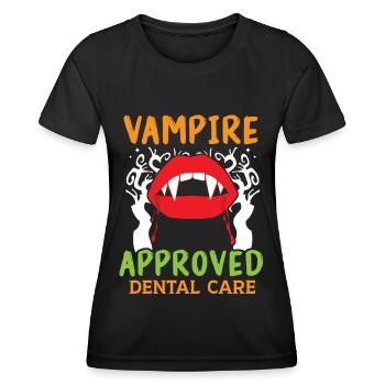 Vampir-geprüfte Zahnpflege. - Frauen Funktions-T-Shirt - Schwarz - Vorne - AI Model Female 172 light (172cm)