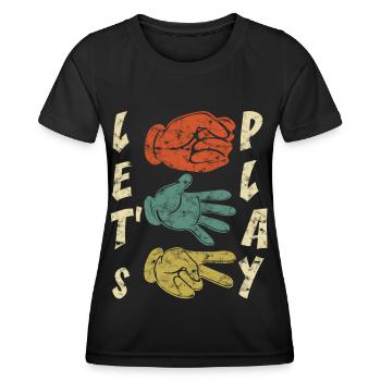 Scissors Stone Paper Hand Game Let's Play - Women's Functional T-Shirt - black - Front - AI Model Female 172 light (172cm)