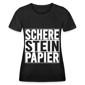 Schere Stein Papier Handspiel Design - Frauen Funktions-T-Shirt - Schwarz - Vorne - AI Model Female 172 light (172cm)