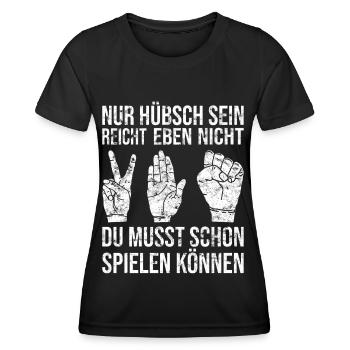 Schere Stein Papier Hübsch Handspiel - Frauen Funktions-T-Shirt - Schwarz - Vorne - AI Model Female 172 light (172cm)