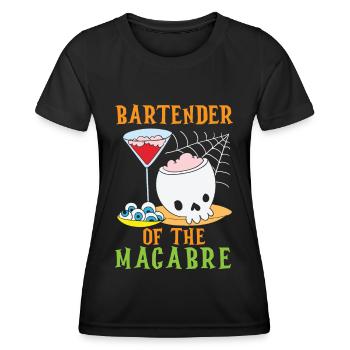 Barkeeper des Makabren Barkeeper Halloween - Frauen Funktions-T-Shirt - Schwarz - Vorne - AI Model Female 172 light (172cm)