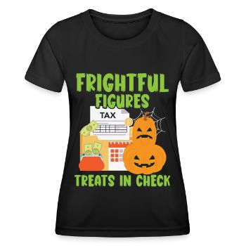 Figurines terrifiantes traite en Check Hallow - T-shirt sport Femme - noir - Devant - AI Model Female 172 light (172cm)