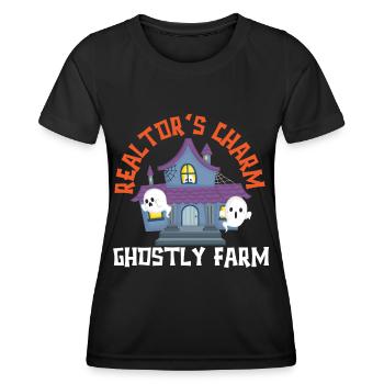 Makler Charme Geisterfarm Makler Halloween - Frauen Funktions-T-Shirt - Schwarz - Vorne - AI Model Female 172 light (172cm)