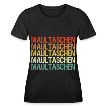 Maultaschen Outfit im vintage Retro Stil - Frauen Funktions-T-Shirt - Schwarz - Vorne - AI Model Female 172 light (172cm)