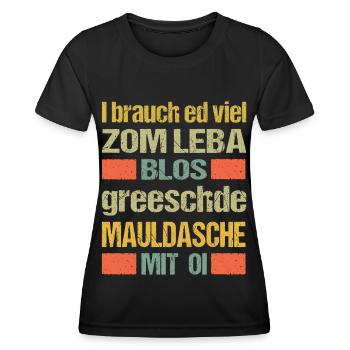 Maultaschen brauche ich zum leben - Frauen Funktions-T-Shirt - Schwarz - Vorne - AI Model Female 172 light (172cm)