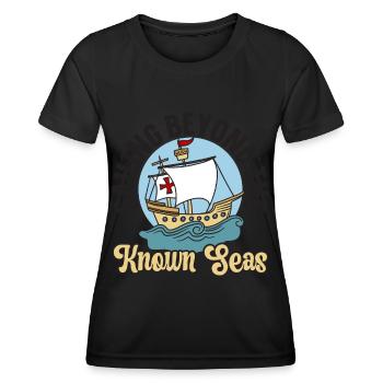 Naviguer au-delà des mers bien connues Columbus Day - T-shirt sport Femme - noir - Devant - AI Model Female 172 light (172cm)