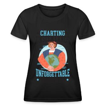 Mapping Unseen Lands Unforgettable Re - Women's Functional T-Shirt - black - Front - AI Model Female 172 light (172cm)