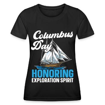 Kolumbus-Tag: Ehrung des Entdeckergeistes - Frauen Funktions-T-Shirt - Schwarz - Vorne - AI Model Female 172 light (172cm)