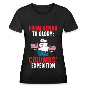 De Gênes à la gloire : l’expédition de Christophe Colomb - T-shirt sport Femme - noir - Devant - AI Model Female 172 light (172cm)