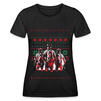Bravoure à la lueur des lumières de Noël - feu - T-shirt sport Femme - noir - Devant - AI Model Female 172 light (172cm)
