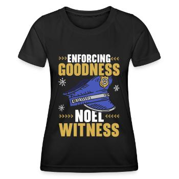 Enforcement of Kindness Noel Witness Police Christmas - Women's Functional T-Shirt - black - Front - AI Model Female 172 light (172cm)