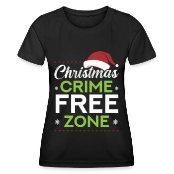 Weihnachten Kriminalitätsfreie Zone Santa Polizei - Frauen Funktions-T-Shirt - Schwarz - Vorne - AI Model Female 172 light (172cm)
