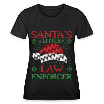 Petit homme de loi Père Noël Police Weihn - T-shirt sport Femme - noir - Devant - AI Model Female 172 light (172cm)