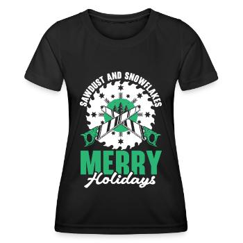 No tooth decay under the mistletoe Dental W - Women's Functional T-Shirt - black - Front - AI Model Female 172 light (172cm)