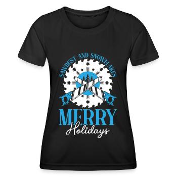 No tooth decay under the mistletoe Dental W - Women's Functional T-Shirt - black - Front - AI Model Female 172 light (172cm)