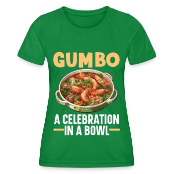 Gumbo-Liebhaber Foodie Louisiana Essen Cajun-Küche - Frauen Funktions-T-Shirt - Kelly Green - Vorne - AI Model Female 172 dark (172cm)