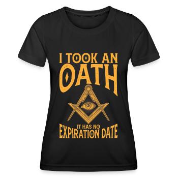 Freimaurer Winkel & Zirkel FREEMASON Prince Hall - Frauen Funktions-T-Shirt - Schwarz - Vorne - AI Model Female 172 light (172cm)