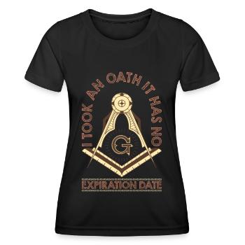 Freimaurer Winkel & Zirkel FREEMASON Prince Hall - Frauen Funktions-T-Shirt - Schwarz - Vorne - AI Model Female 172 light (172cm)