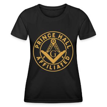 Freimaurer Winkel & Zirkel FREEMASON Prince Hall - Frauen Funktions-T-Shirt - Schwarz - Vorne - AI Model Female 172 light (172cm)