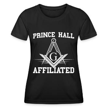 Freimaurer Winkel & Zirkel FREEMASON Prince Hall - Frauen Funktions-T-Shirt - Schwarz - Vorne - AI Model Female 172 light (172cm)